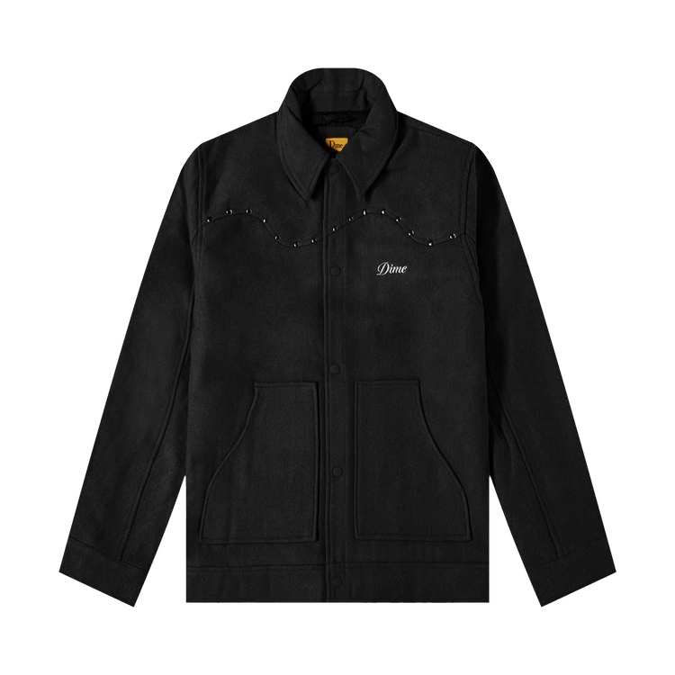 Dime Studded Wool Bomber "Black"