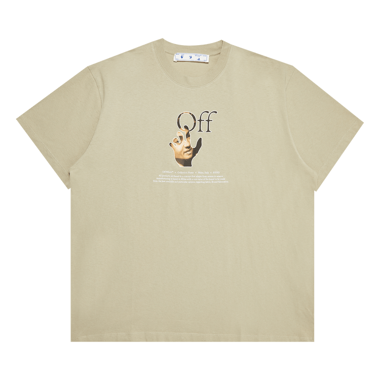 Off-White Carav Hand Short-Sleeve Over Tee "Abbey Stone"
