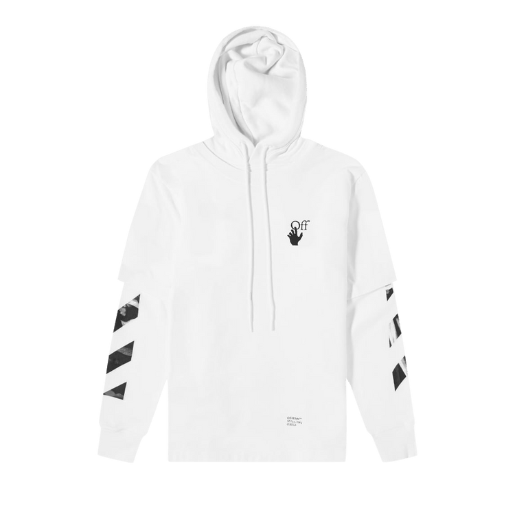 Off-White Carav Arrow Double Sleeve Hoodie "White/Black"