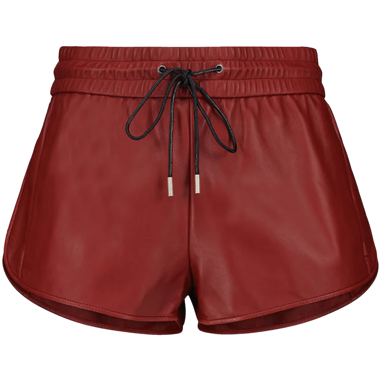 Saint Laurent Leather Shorts "Rouge Tomette"