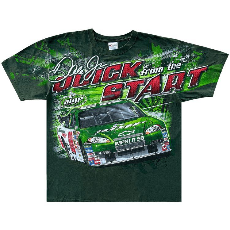 Vintage Dale Earnhardt Jr. All-Over Racing Tee "Green"