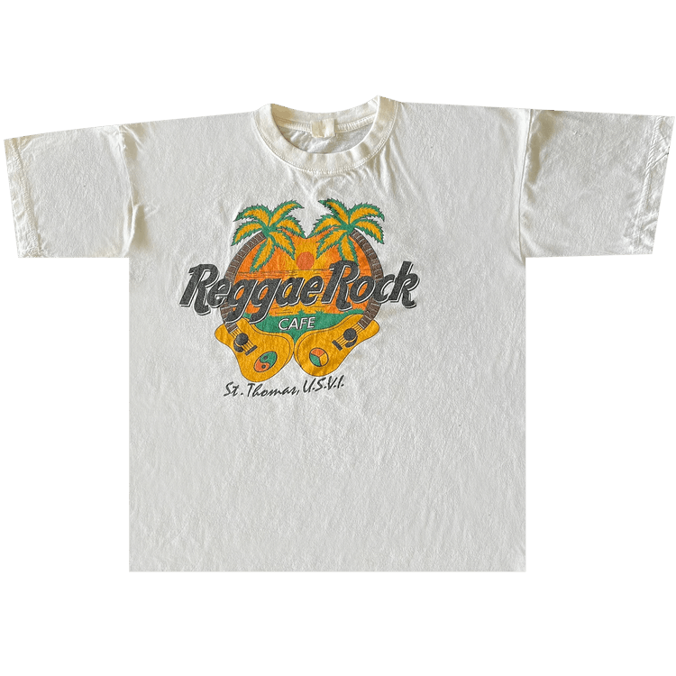 Vintage Reggae Rock St. Thomas Tee "White"