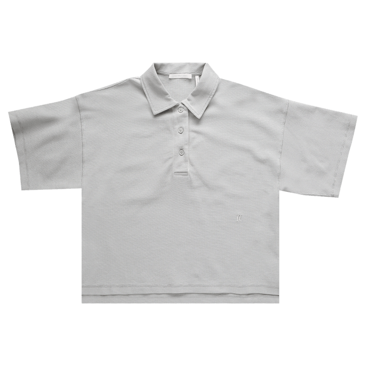 Helmut Lang Crop Waffle Polo "Iceberg"