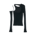 Helmut Lang Luxe Pima Cutout Top "Black"
