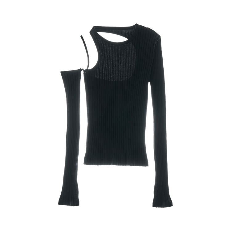 Helmut Lang Luxe Pima Cutout Top "Black"