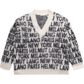 Helmut Lang Logo V-Neck Sweater "Ecru"