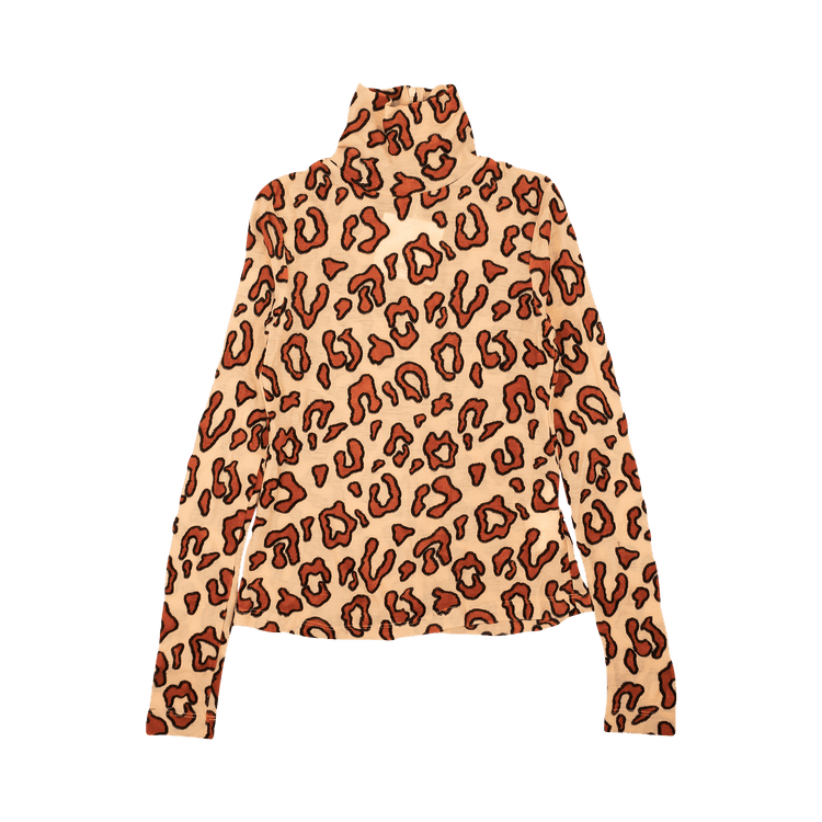 Ambush Leopard Jersey Turtleneck "Beige/Brown"