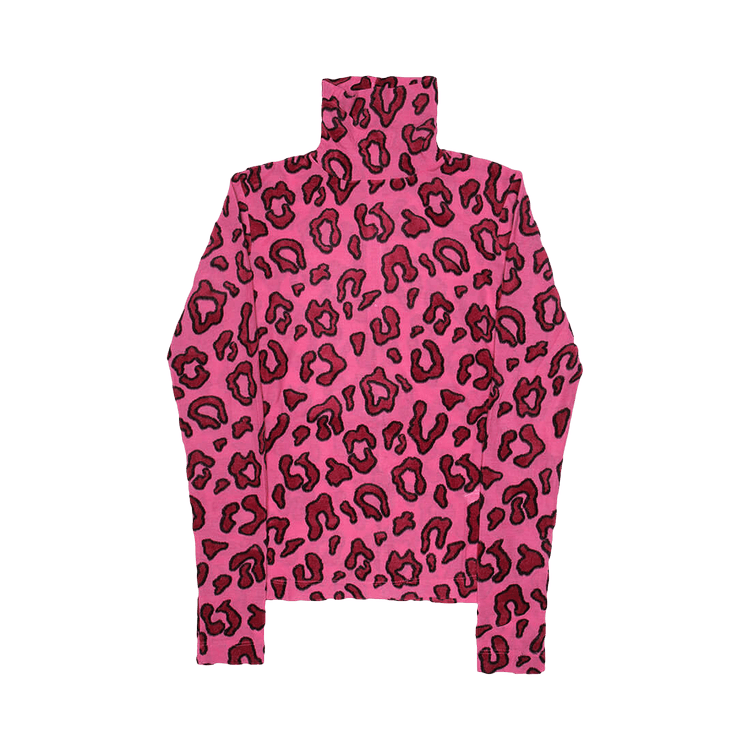 Ambush Leopard Jersey Turtleneck "Pink"