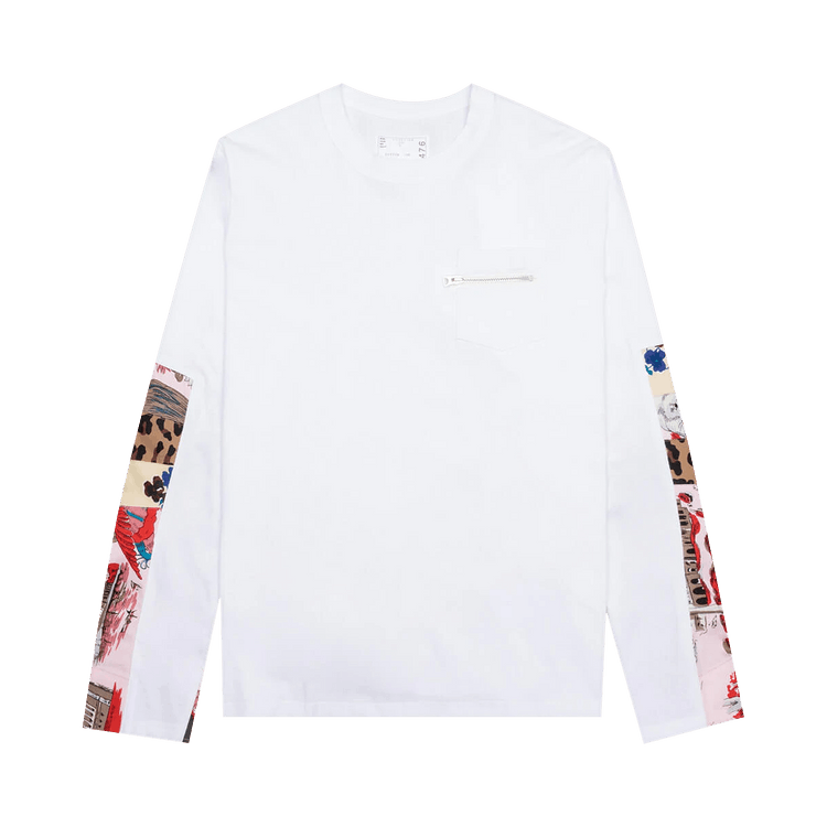 Sacai Archive Print Mix Long-Sleeve T-Shirt "White"