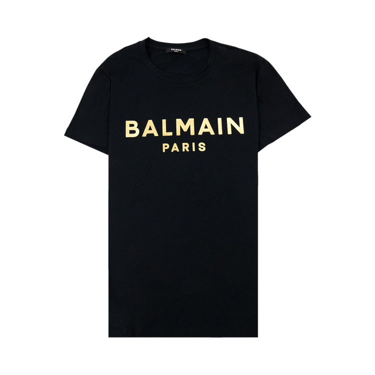 Balmain Logo Print Short-Sleeve T-Shirt "Black/Gold"