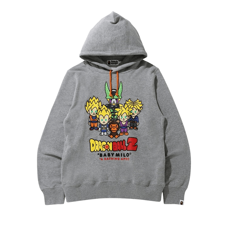 BAPE x Dragon Ball Z Baby Milo Super Saiyan & Cell Pullover Hoodie "Grey"