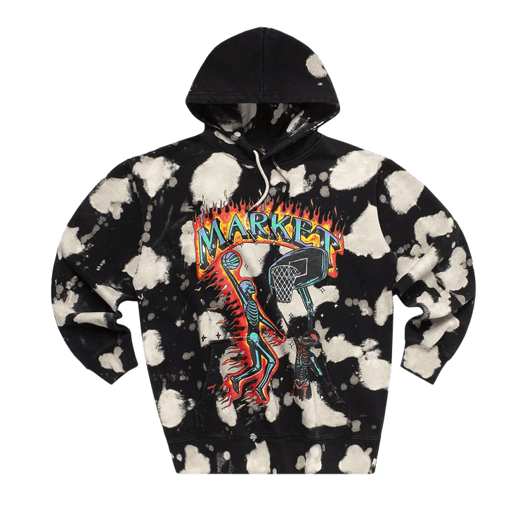 Chinatown Market Skelly Digital Dunk Hoodie "Black Bleach Dye"
