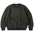 thisisneverthat Moroccan Jacquard Sweater "Navy/Dark Olive"