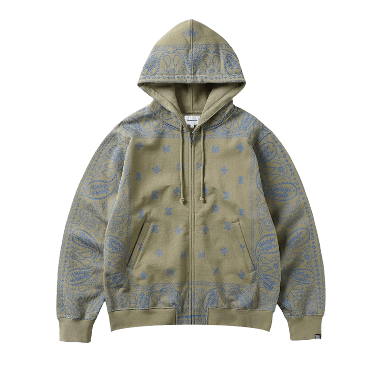 thisisneverthat Bandana Zip Up Sweater "Deep Taupe"