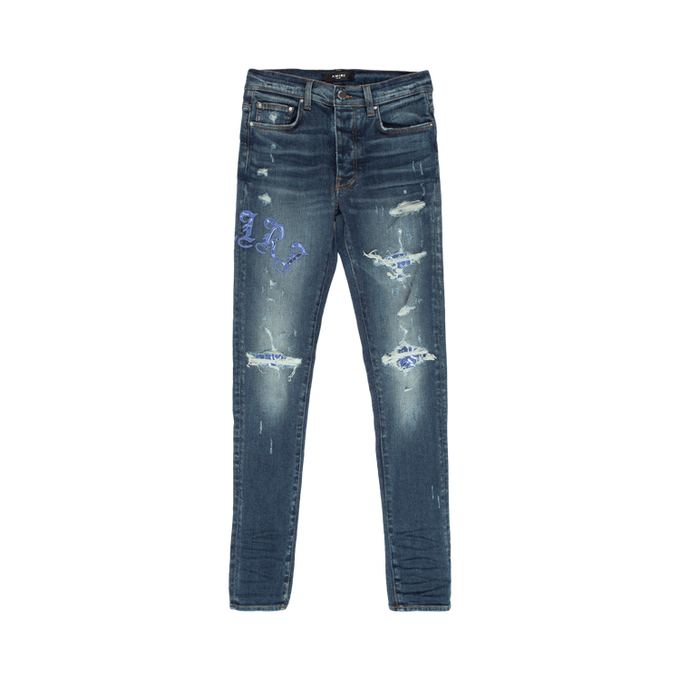Amiri Skinny Old English Logo Jean "Deep Classic"