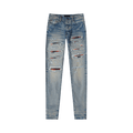 Amiri Plaid Thrasher Skinny Jean "Clay/Indigo"