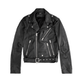 Amiri Perfecto Leather Jacket With Paint Embroidery "Black"