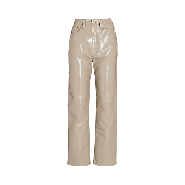 Agolde Recycled Leather 90"s Pinch Waist Jean "Beige'