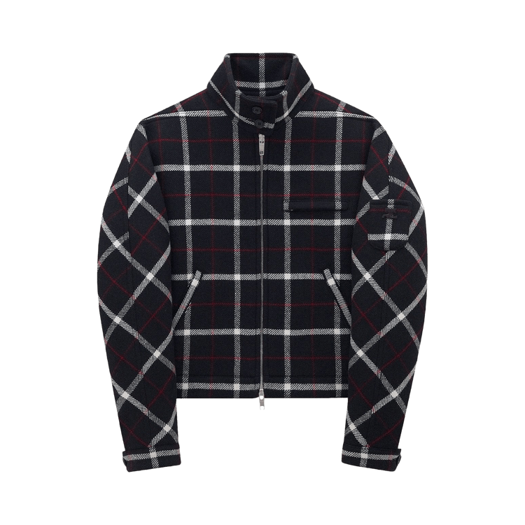 Courrèges Check Wool Zip Jacket "Black"