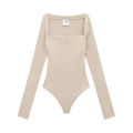 Courrèges Classic Rib Bodysuit "Sand"