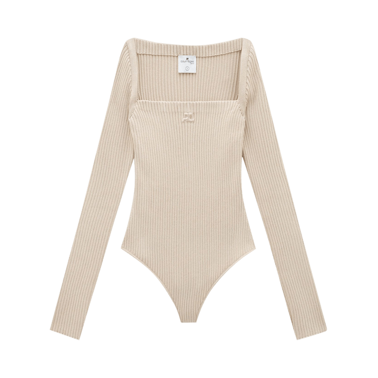 Courrèges Classic Rib Bodysuit "Sand"