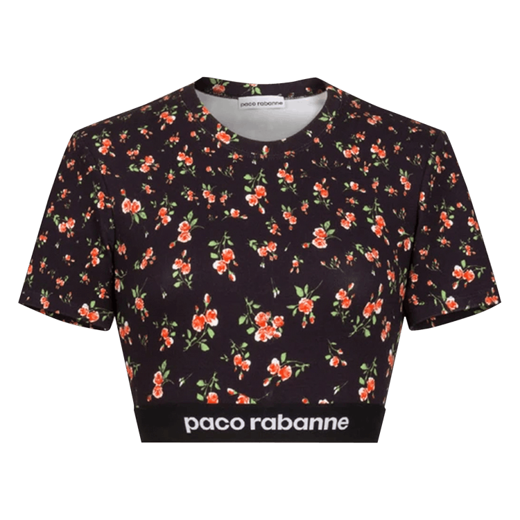 Rabanne Top "Black/Pluie De Roses"