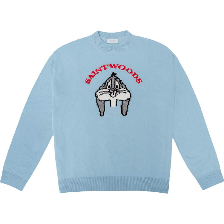 Saintwoods Self Conscious Bunny Knit Sweater "Teal"