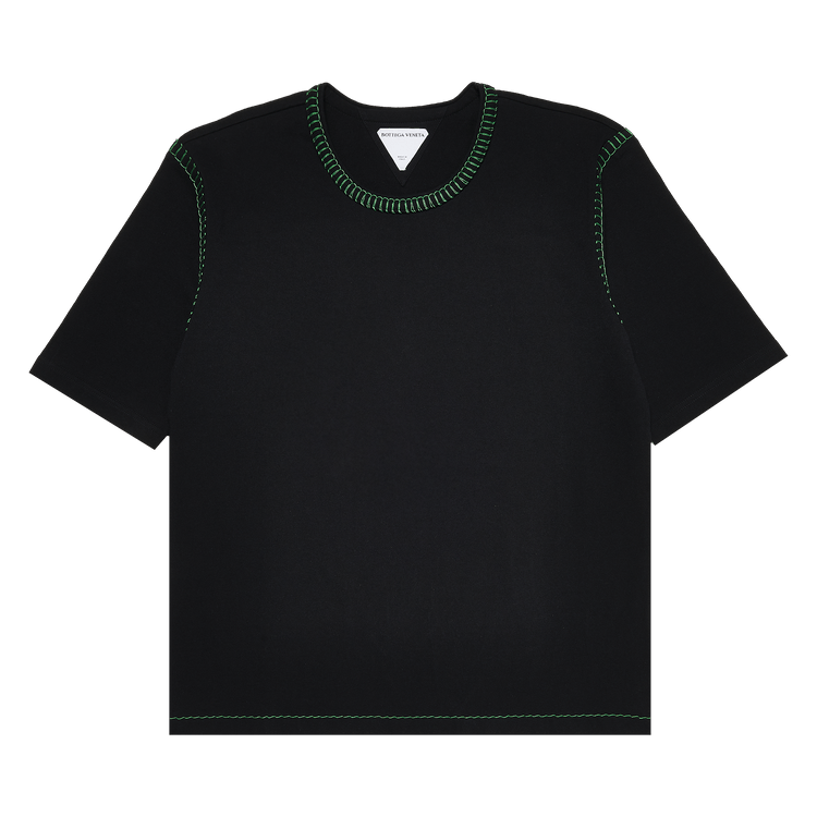 Bottega Veneta Overlock Cotton Jersey T-Shirt "Black"
