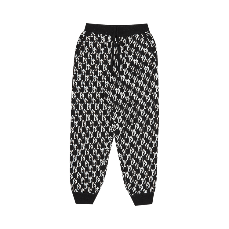 We11done Black Logo Knit Jacquard Trousers "Black"