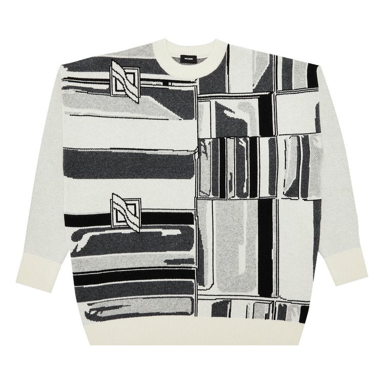 We11done Flat Chain Graphic Jacquard Sweater "Ivory"