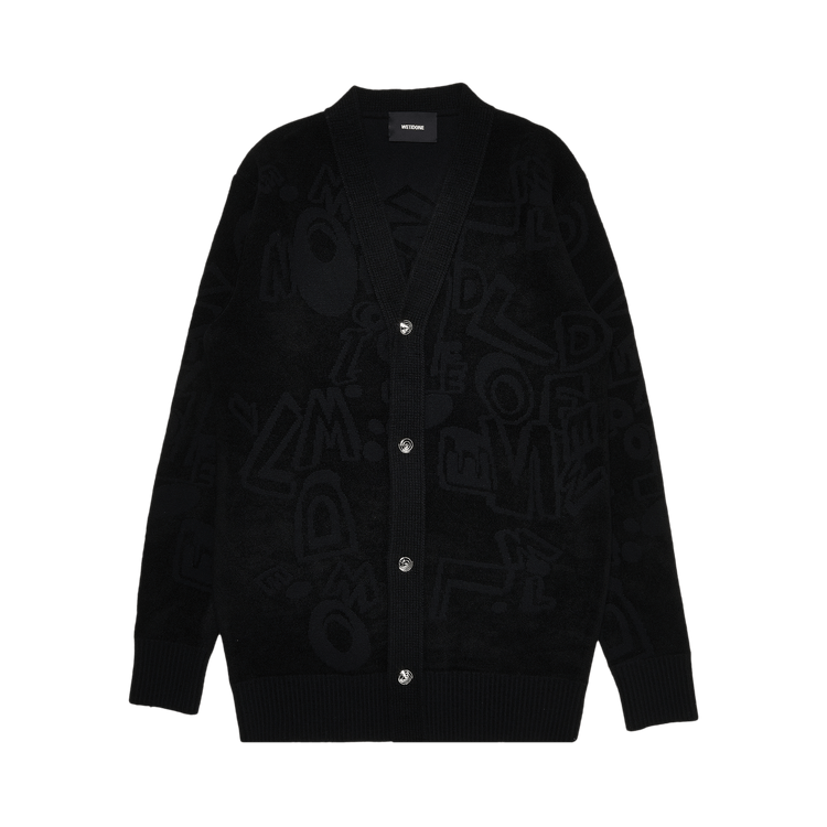 We11done Logo Graffiti All Over Cardigan "Black"