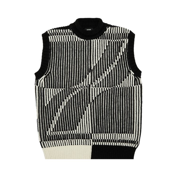 We11done Magnified Logo Jacquard Vest "Black"