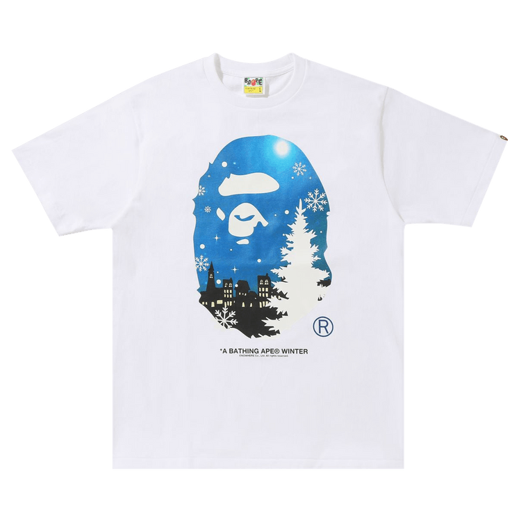BAPE Christmas Ape Head Glow In The Dark Tee "White"