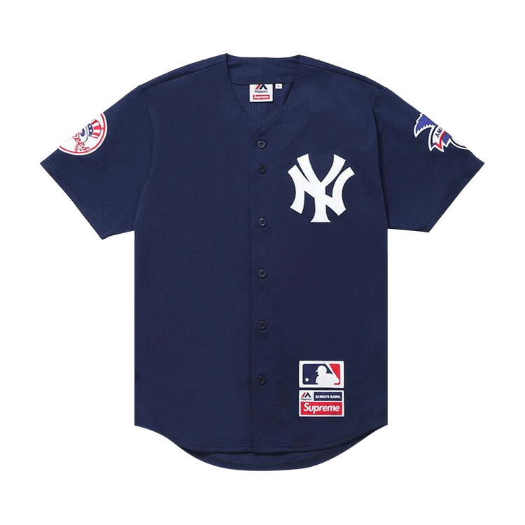 Supreme x Yankees Baseball Jersey "Navy"