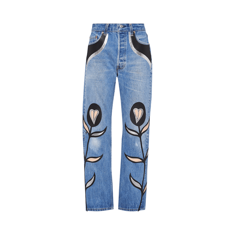 Miu Miu x Levi's Nappa Leather And Denim Jeans 'Blue'