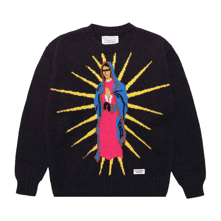 Wacko Maria Crew Neck Sweater (Type-1) "Black"