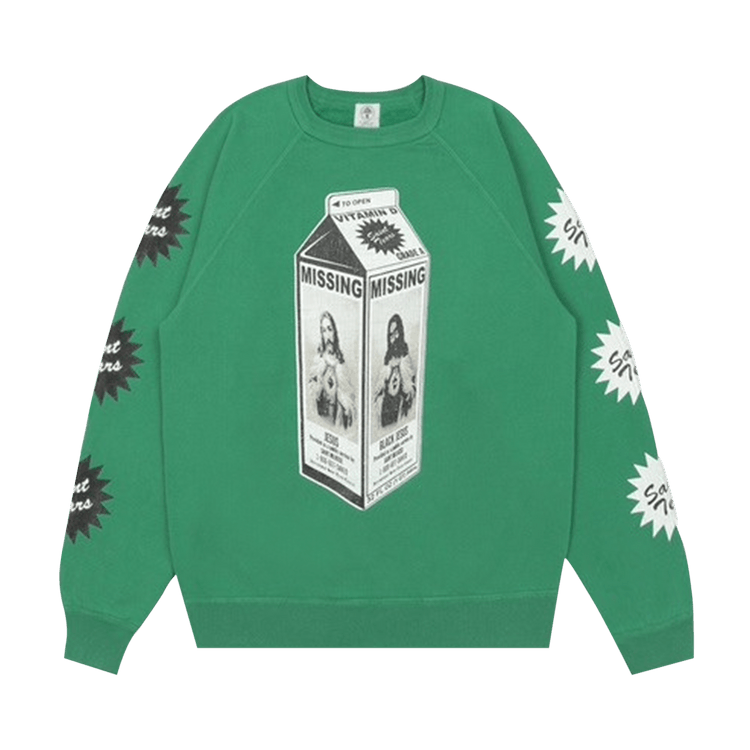 SAINT Mxxxxxx On the Milk Carton Crewneck "Green"