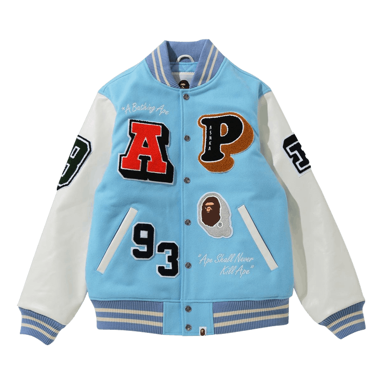 BAPE Crazy Patch Varsity Jacket "Sax"