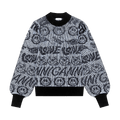 GANNI Soft Wool Knit O-neck Pullover Pattern "Placid Blue"