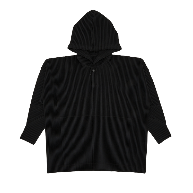 Homme Plissé Issey Miyake Cotton Surface Pleated Hoodie "Black"