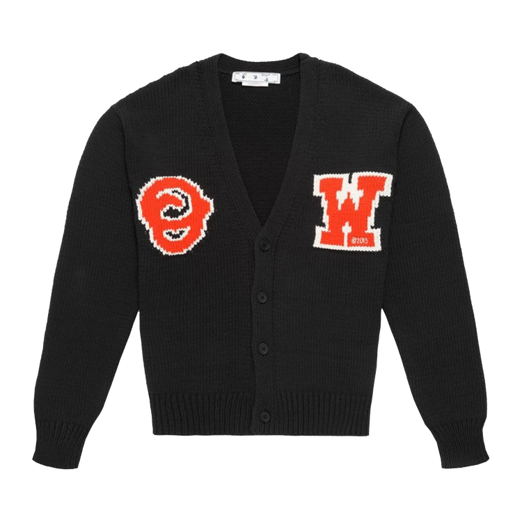 Off-White Patch Knit Cardigan "Black/Orange"