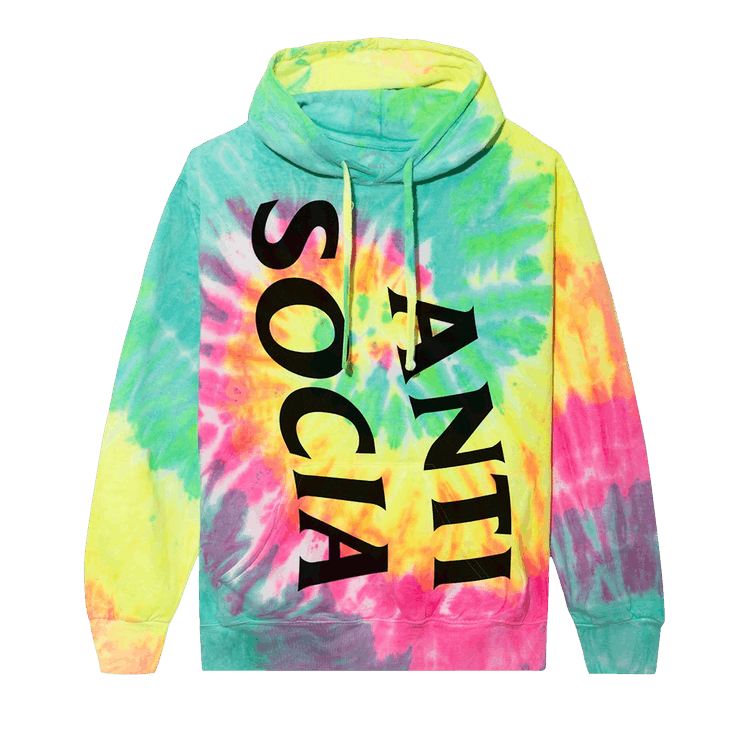 Anti Social Social Club Vertical Horizon Hoodie "Rainbow Tie Dye"