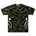 BAPE 1st Camo Side Shark Tee "Green"
