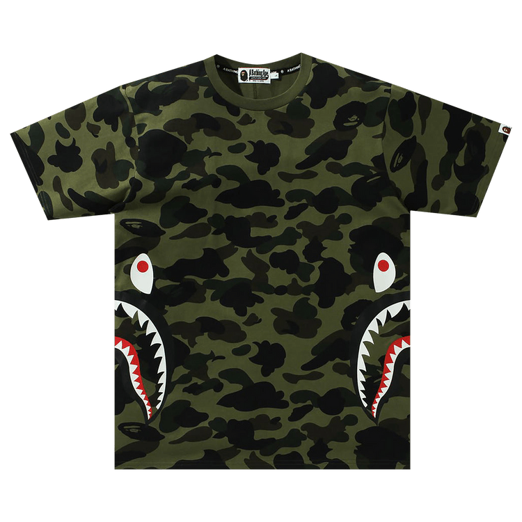 BAPE 1st Camo Side Shark Tee "Green"