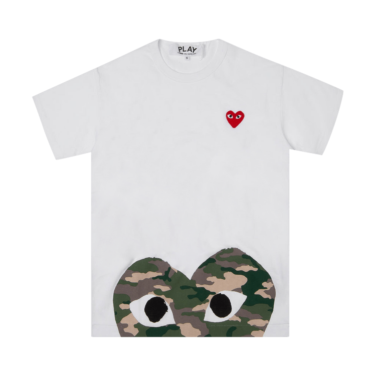 Comme des Garçons PLAY Bottom Camouflage Heart Tee "White"
