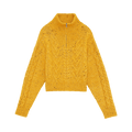 GANNI Zip Cable Knit Sweater "Spectra Yellow"
