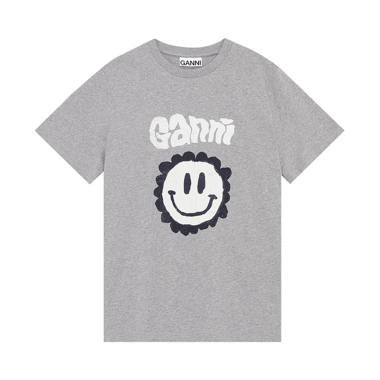GANNI Smiley Logo Tee "Paloma Melange"