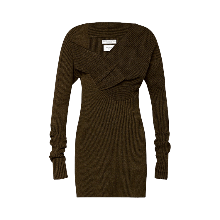 Bottega Veneta V-Neck Twist Knit Sweater "Brown"