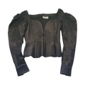 Saint Laurent Leather Bustier Top "Black"