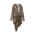 Saint Laurent Lamé Silk Mini Dress "Metallic Gold"